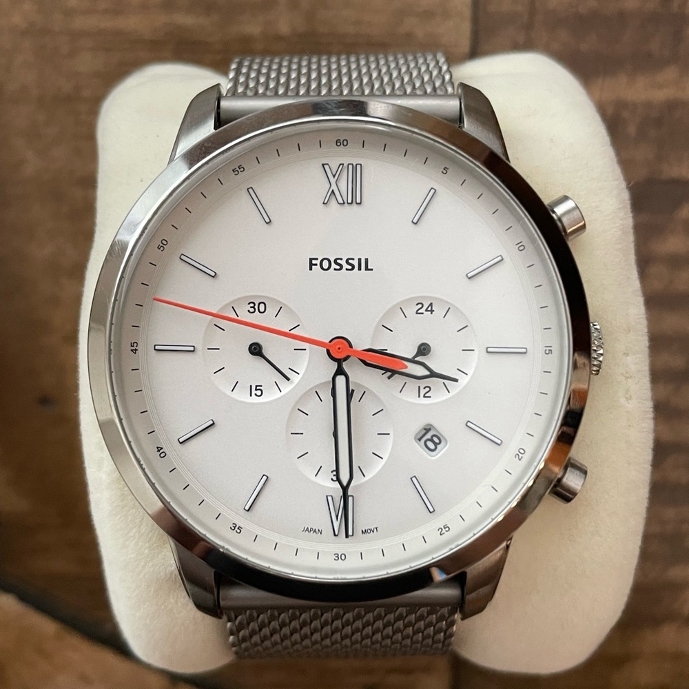 Stainless mesh steel Fossil Chronograph  watch